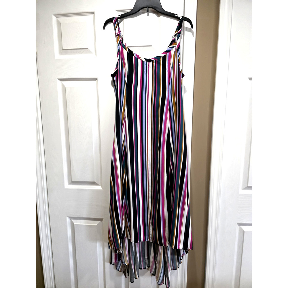 Torrid Multicolor Vertical Strip Challis Maxi Dress Size 0